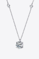 2 Carat Moissanite 4-Prong 925 Sterling Silver Necklace - Shah S. Sahota